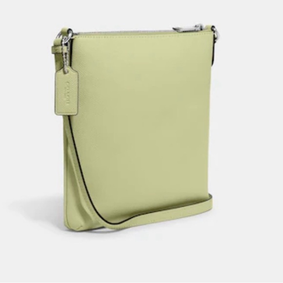New w/Tag Coach Mini Rowan CROSSGRAI File Bag Pale Lime/Silver Below $250 Retail - Picture 2 of 6